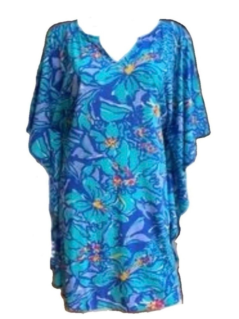 Lilly Pulitzer Arielle Mai Tai Cover Up Dress XS Pima Cotton Blue Floral